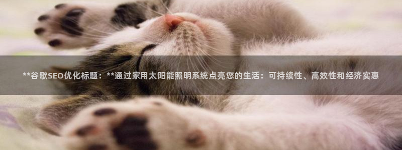 **谷歌SEO优化标题:**通过家用太阳能照明系统点亮您的生活:可持续性、高效性和经济实惠